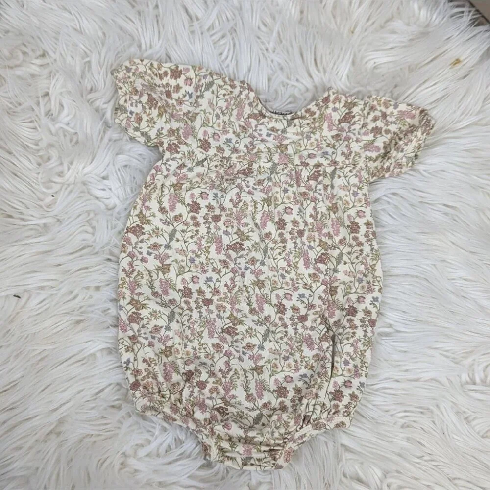 Wheat Floral Vilja Baby Jumpsuit